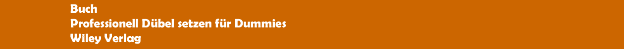 Buch 'Professionell D&uuml;bel setzen f&uuml;r Dummies' aus dem Wiley Verlag