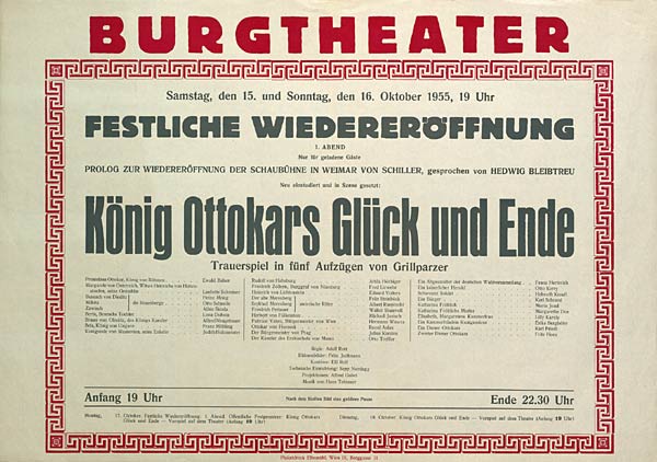 Ausstellung '250 Jahre Burg' im Burgthehater in Wien