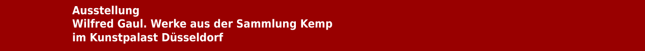 Ausstellung 'Wilfred Gaul. Werke aus der Sammlung Kemp' im Kunstpalast in D&uuml;sseldorf