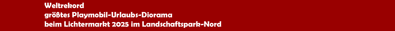 Playmobil-Weltrekord beim 'Lichtermarkt' 2025 im Landschaftspark Duisburg-Nord